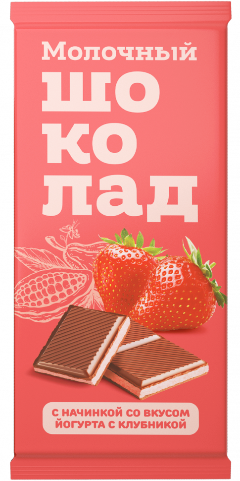  Меренга Шоколад молочный с начинкой Йогурт-Клубника,(блок 24шт по 80г)   в Сибае