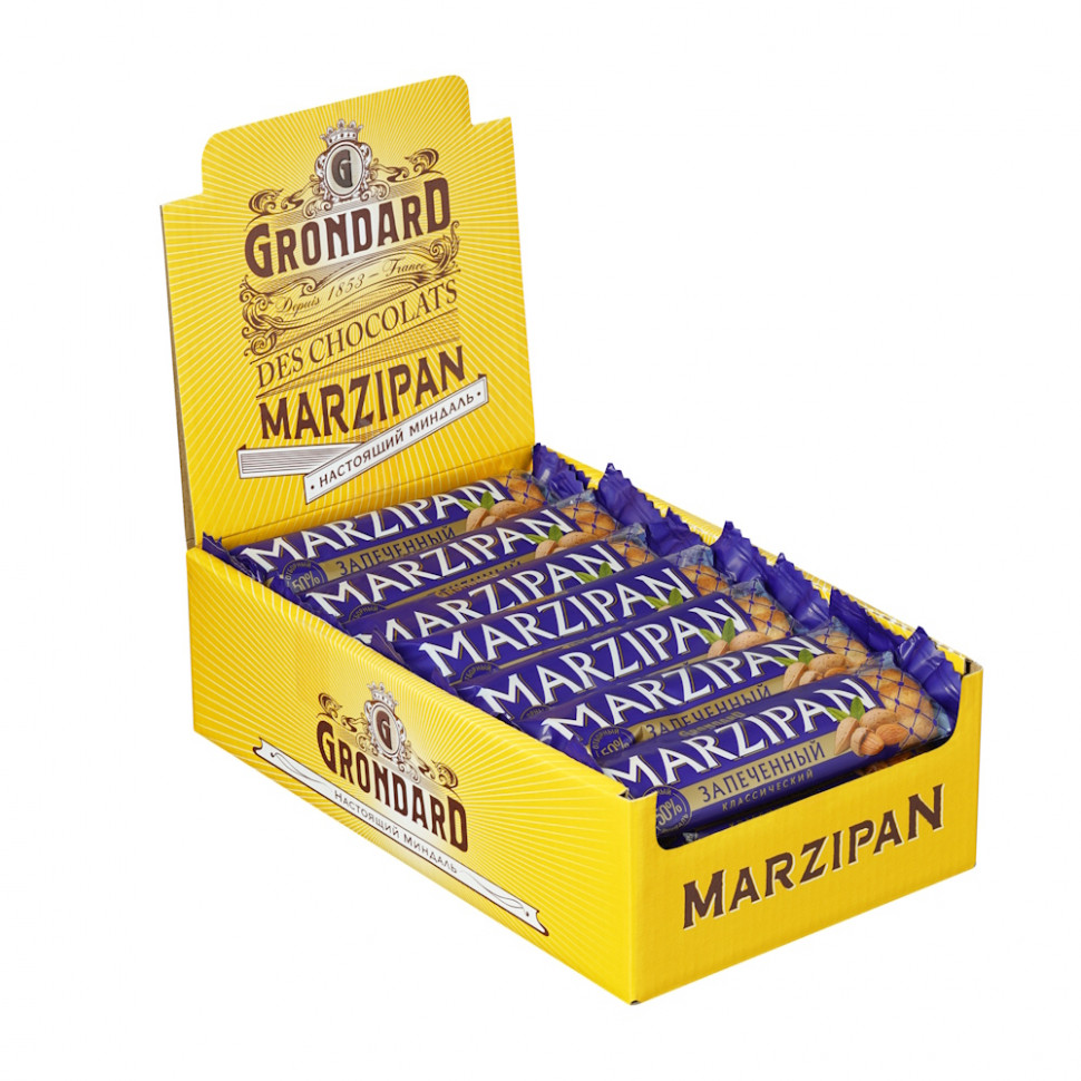  TM Grondard   (11161) Батончики НЕглазированные Марципановые Запечённые, (28шт по 40г)    в Сибае