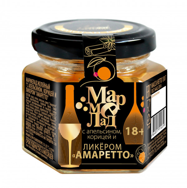 №2 Мармелад в банке "С апельсином, корицей и ликером "Амаретто" 130г (18+) в Сибае