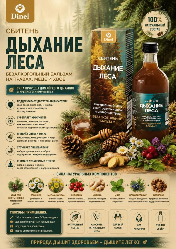 №3 Сбитень Дыхание леса, 250мл  в Сибае