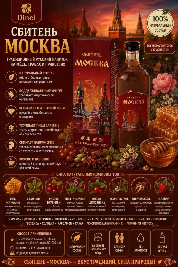 №3 Сбитень Москва, 250мл  в Сибае